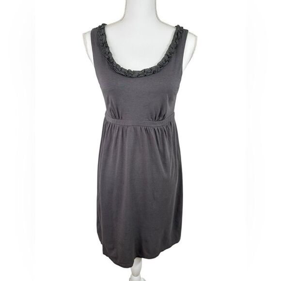 Ann Taylor Loft Womens S Dress Sleeveless Tie Back Keyhole Grey Short - Picture 1 of 7
